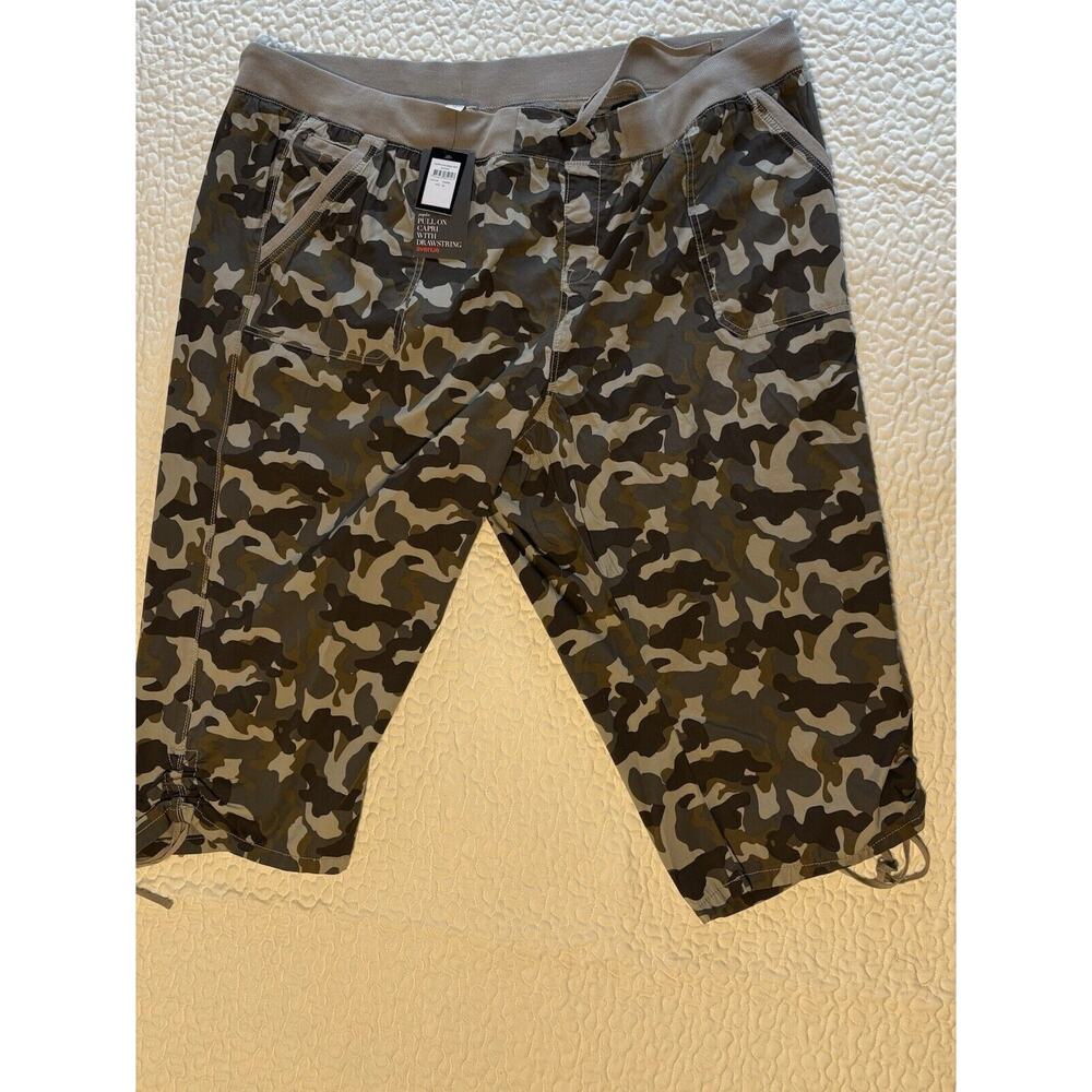 Avenue Lightweight Drawstring Pull On Camo Pants Size 26